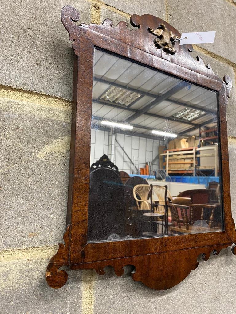 A George III style mahogany fret cut wall mirror